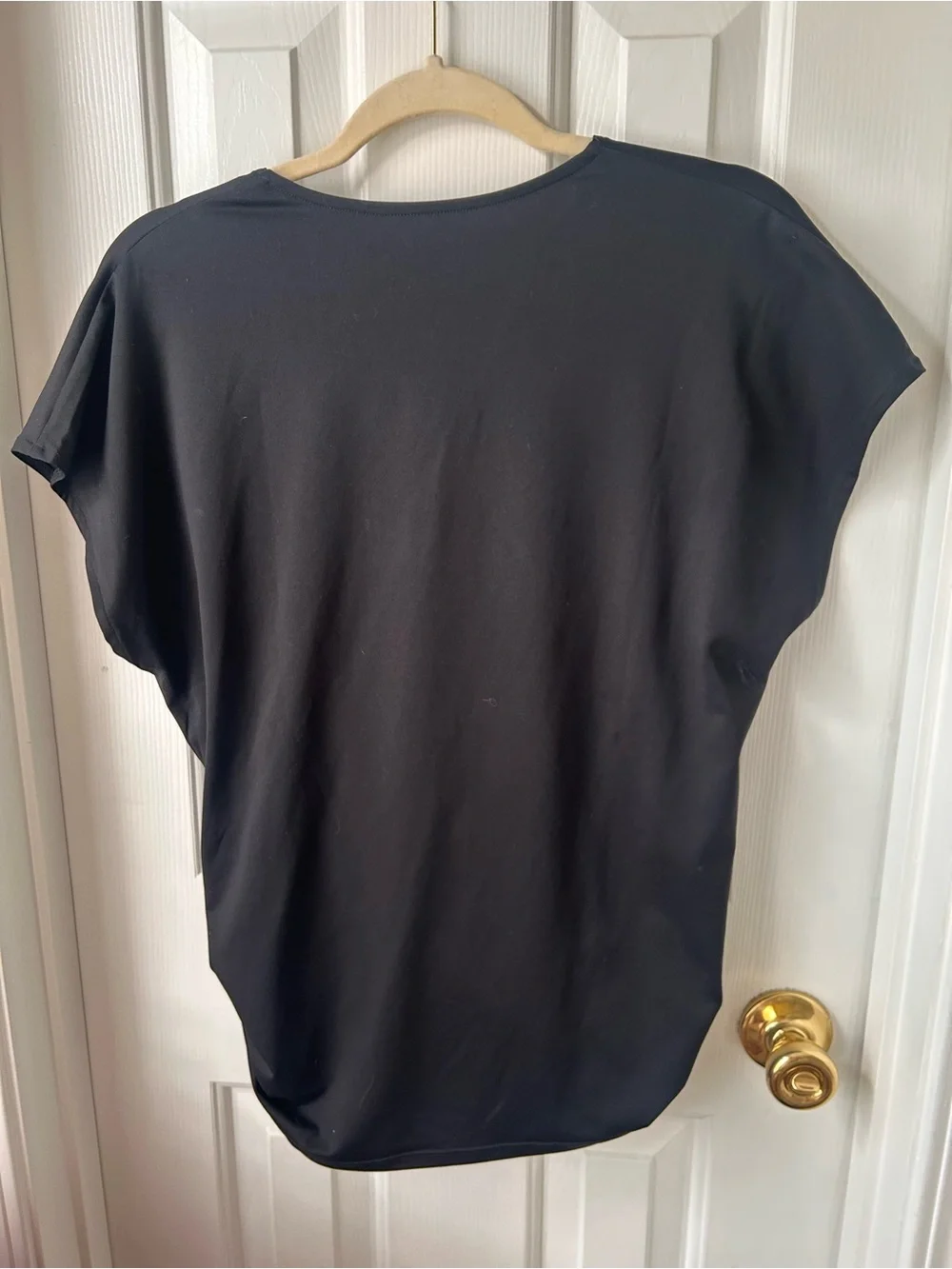 Black Draped Wrap-Front Women’s Top